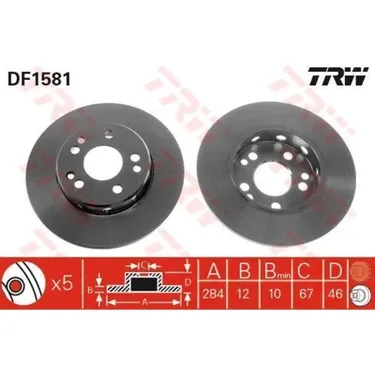 DF1581 DISK ON MERCEDES W124 284MM 85-93 TRW