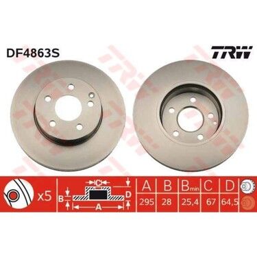 DF4863S DISK ON MERC W204 07-14 TRW ADET