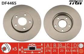 DF4465 DISK ON FOCUS III 11>04-10 C MAX 5 VOLVO S40 DELIK TRW