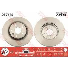 TRW DF7475 DISK ON CRUZE AVEO T300 ASTRA J 276MM TRW