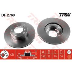 DF2769 DISK ON BMW 520 98-02 TRW 296MM