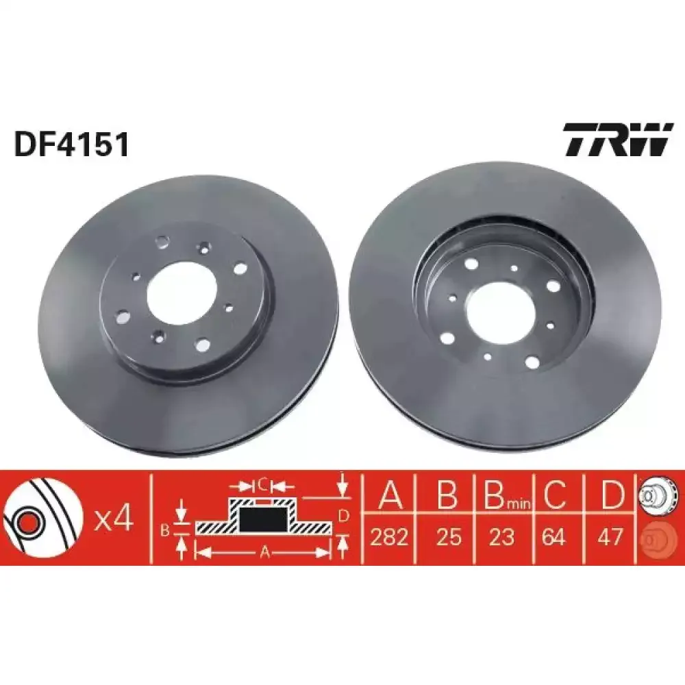 DF4151 DISK ON ACCORD 98-00 TRW 4 BIJON